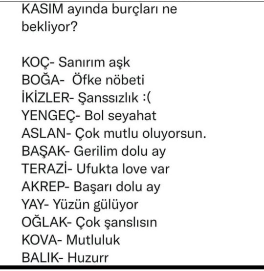 Kasım ayında seni neler bekliyor?