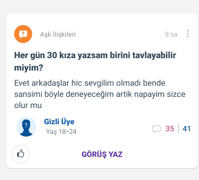 Erkeklerin işte bu mantıkla teklif ettiklerini düşünüyorum sjsj