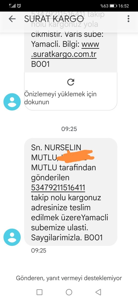 Bu kargo bugün gelir mi?