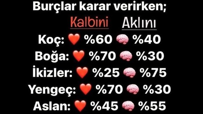 Neye göre karar verirsin senin burcun hangisi?