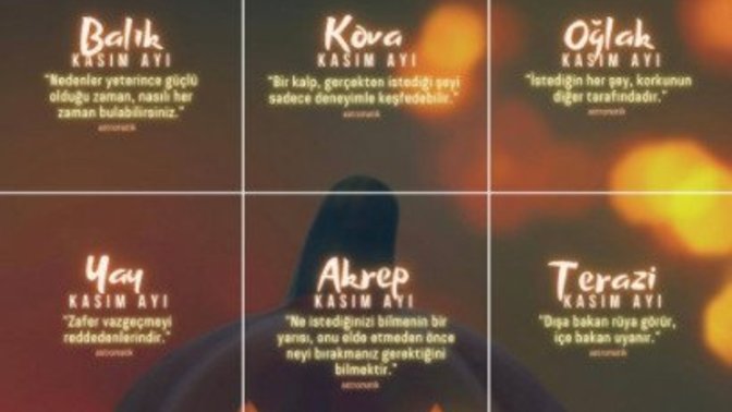 Kasım ayı spoiler'ı! Bu ay burcun sana nasıl bir ipucu veriyor?