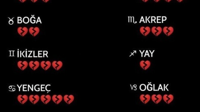 Burçların kalbi ne kadar kırık?