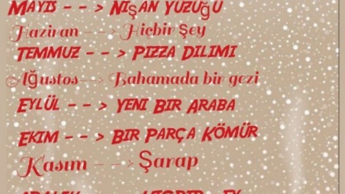 Önümüzdeki ay Noel'de hangi hediyeyi alacaksın?
