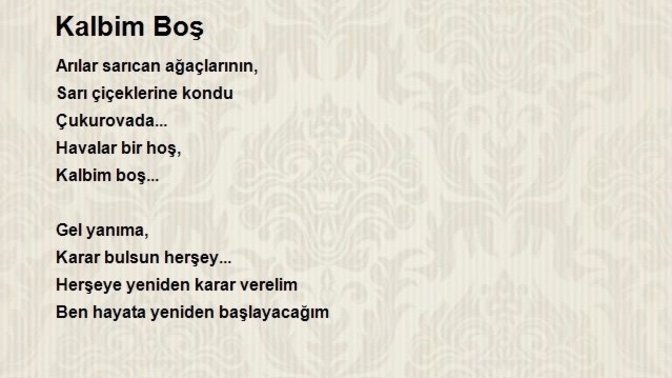 Kalbiniz boş mu dolu mu?
