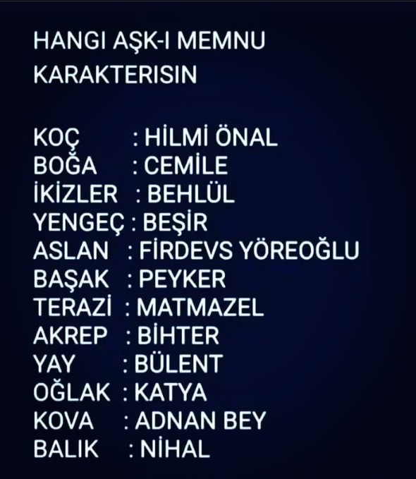 Sen hangi Aşk-ı Memnu karakterisin acaba?