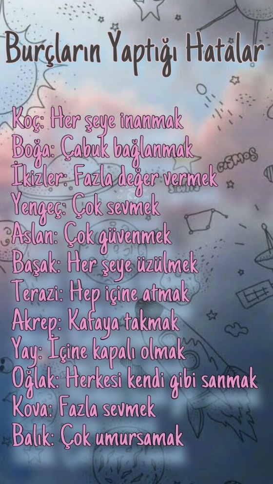 Burçların yaptığı hatalar nelerdir?