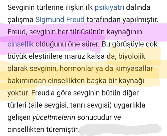 Aşk yoktur, cinsellik vardır diyen Freuda katılıyor musunuz?