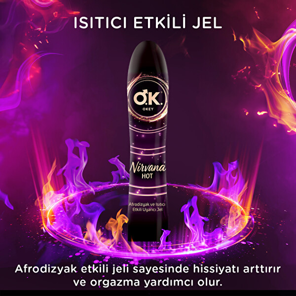 OKEY Nirvana Hot Afrodizyak ve Isıtıcı Etkili Uyarıcı Jel
