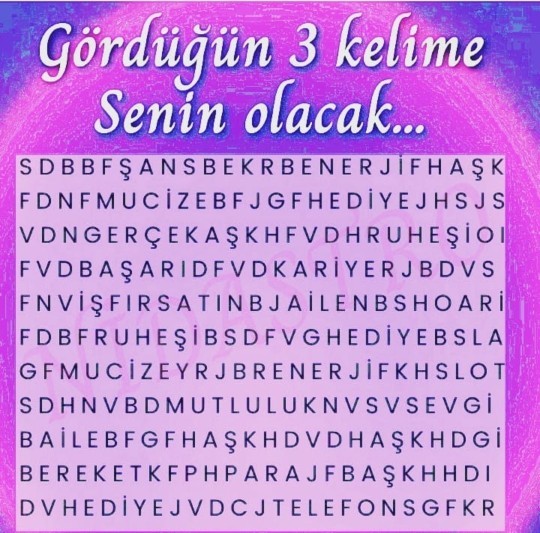 Gördüğünüz 3 kelime sizin olsa hangileri olurdu?