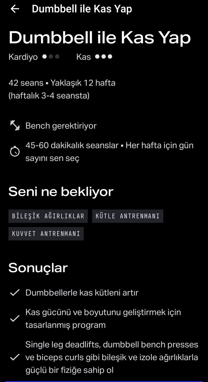 Dambıl ile örnek antrenman programı arıyorum. Önerileriniz var mı?