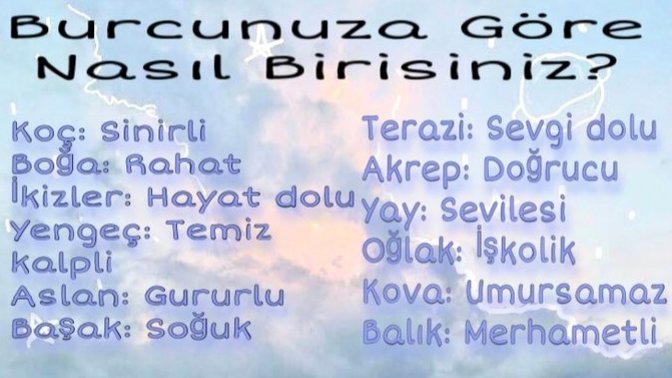 Burcunuza göre nasıl birisiniz?