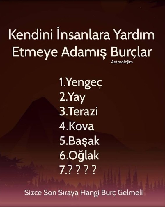 7. Sıraya sence hangi burç gelmeli?