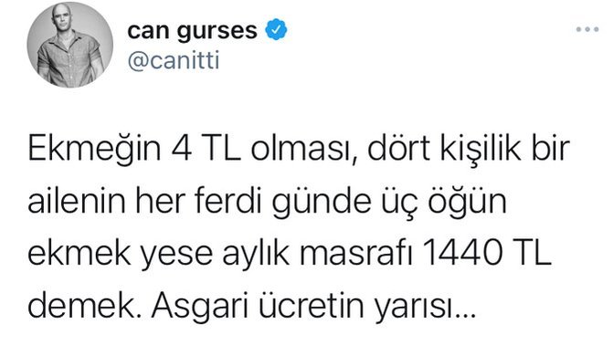 Ekmek 4 TL olur mu?