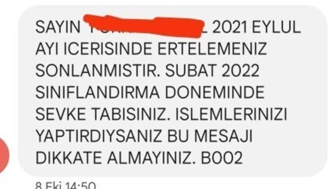 Askerlik Msb'den Sevke Tabi'siniz mesajı ne anlama geliyor?