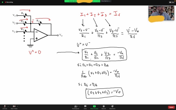 summing operational amplifier