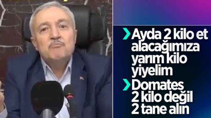 Demirbağ; ''Ayda 2 kilo et yiyorsak yarım kilo yiyin. Domatesi 2 kilo yerine 2 tane alın'' dedi. Tavsiyelere uyacak mısınız?