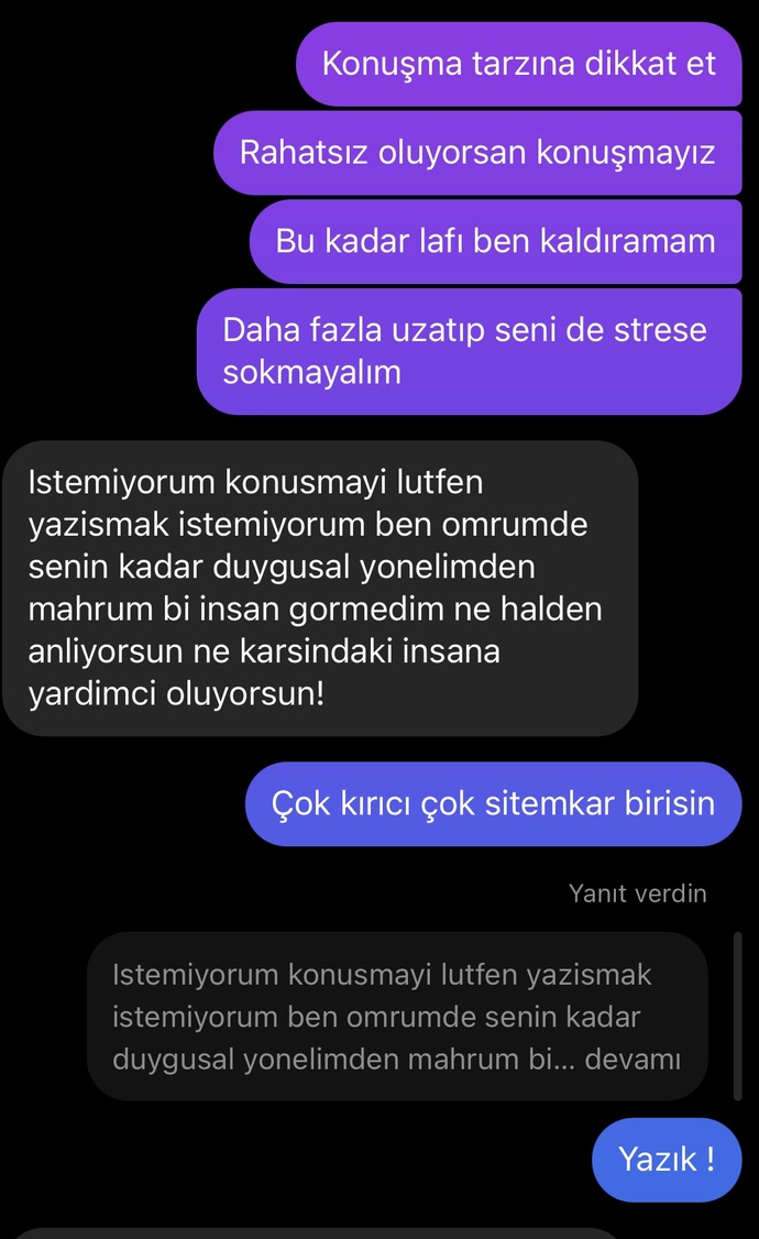 Biriyle sohbet ediyorduk ama garip biri gibi 30 yaşında?