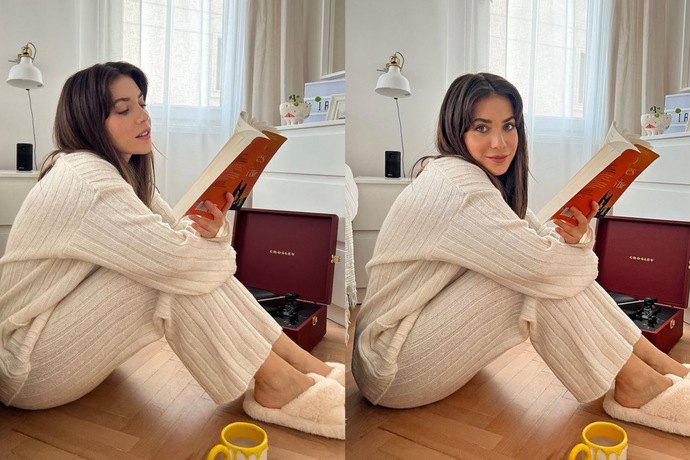 Fulya Zenginer kitap okurken poz verdi! Kitap okurken fotoğraf çekinmek sizce de biraz şov değil mi?