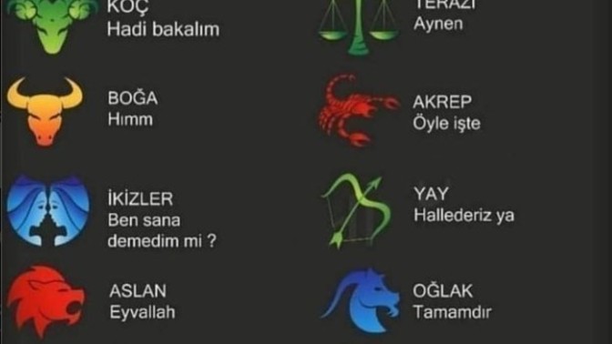 Burçların en çok kullandığı kelimeler nelermiş acaba?