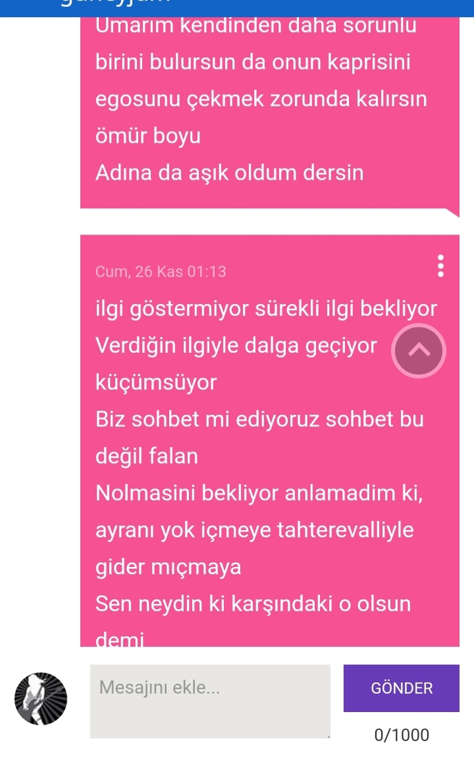 Sık sık sitem eder misiniz ?