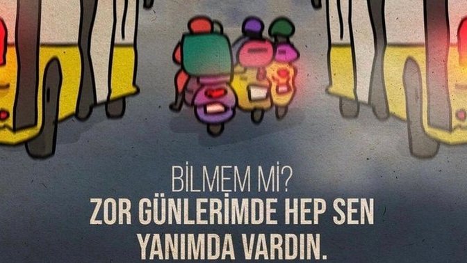 Fırtınada çalışan motorlu kuryeler için yapılan çizimi gördünüz mü, harika değil mi?