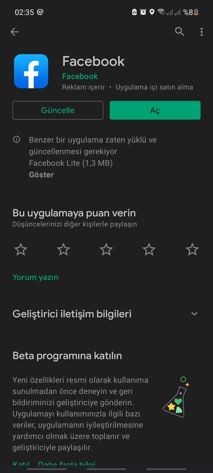 Şu facebook zımbırtısını telefondan nasıl kaldırabilirim?