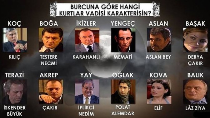 Burcuna göre hangi Kurtlar Vadisi karakterisin?