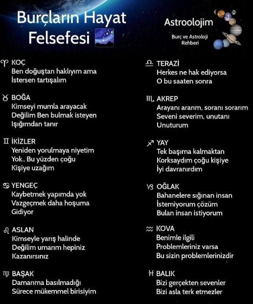 Senin hayat felsefen neymiş peki?
