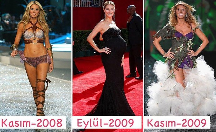Heidi Klum doğumundan 1 ay sonra podyumda yürüdü be kadın😍