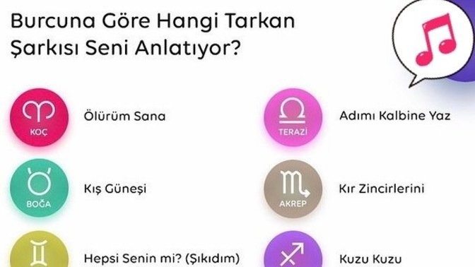 Burcuna göre seni hangi Tarkan şarkısı anlatıyor?
