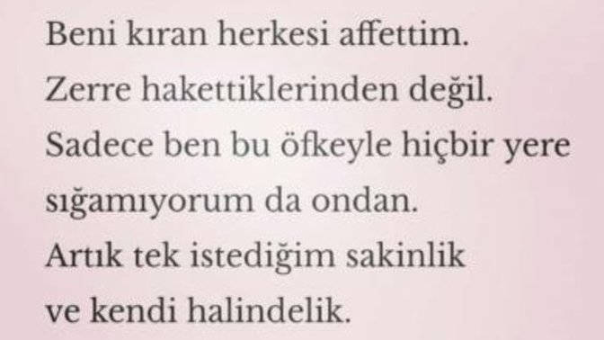 "Asla affetmem!" dediğin o şey ne?