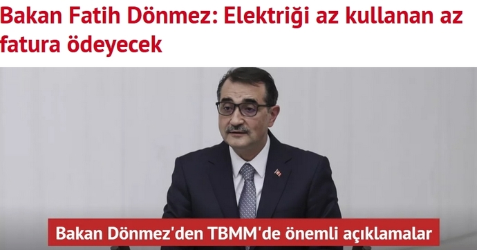 Enerji Bakanı, Elektriği az kullanan az fatura ödeyecek dedi. Size kaç lira elektrik faturası geliyor?