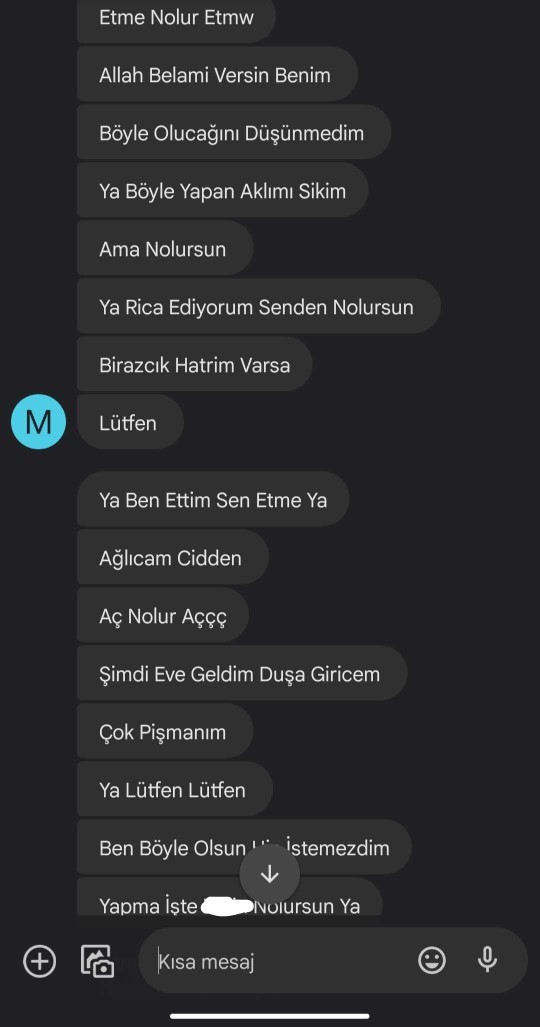 Ayrıldığım çocuk bunları yazdı. Ne yapsam?