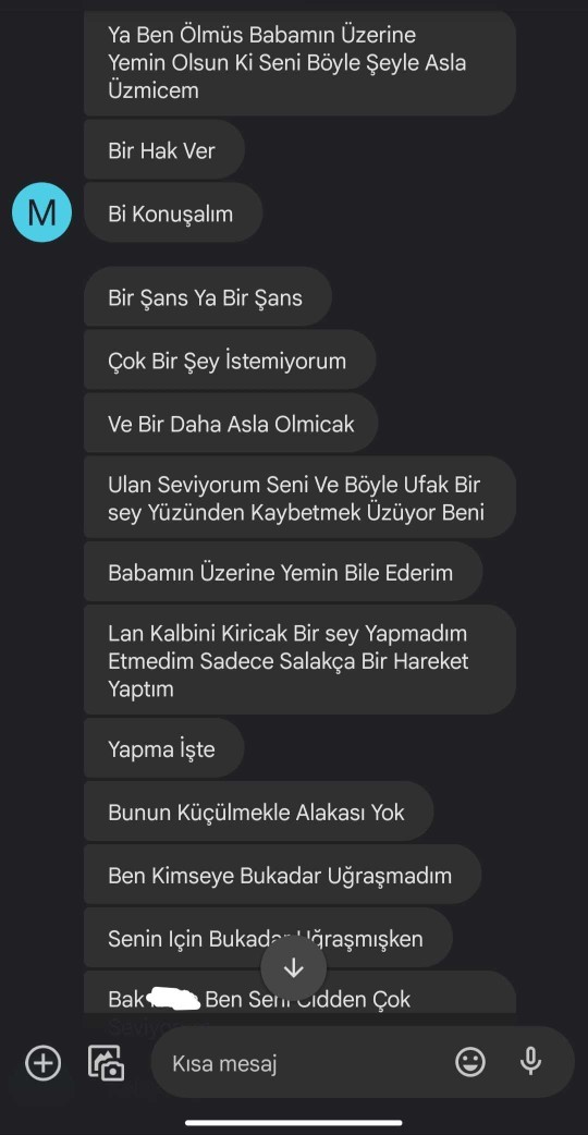 Ayrıldığım çocuk bunları yazdı. Ne yapsam?