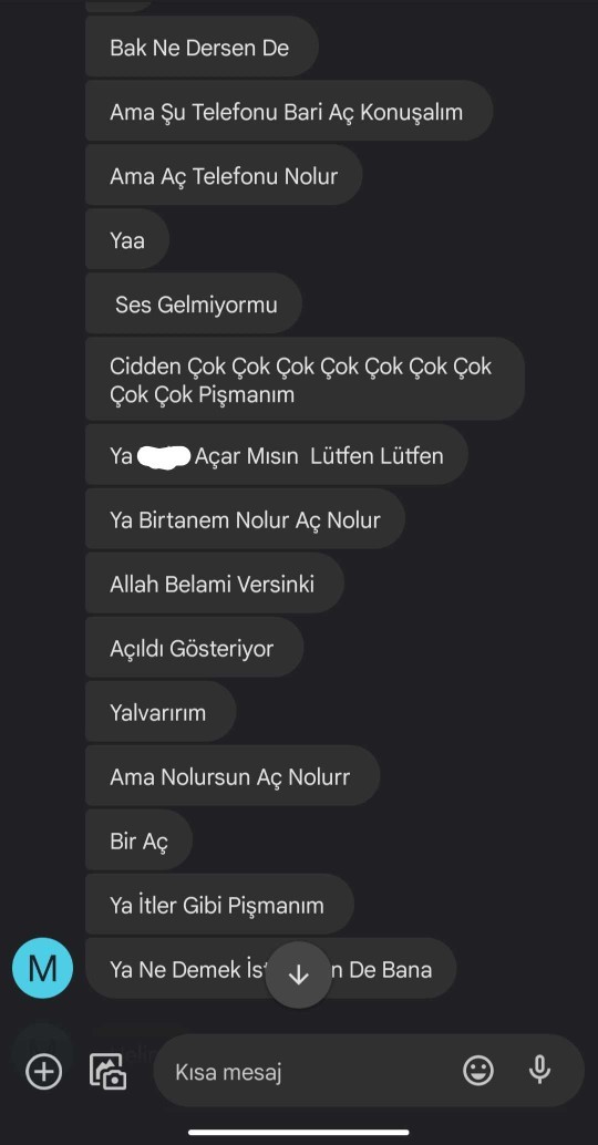 Ayrıldığım çocuk bunları yazdı. Ne yapsam?
