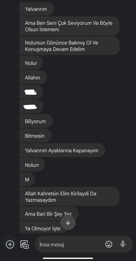 Ayrıldığım çocuk bunları yazdı. Ne yapsam?