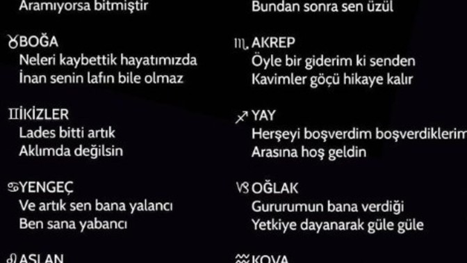 Burçların terk ediş sözleri! Seninki ne peki?