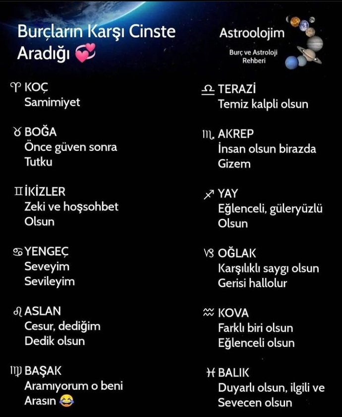 Karşı cinste aradığınız özellik nedir?