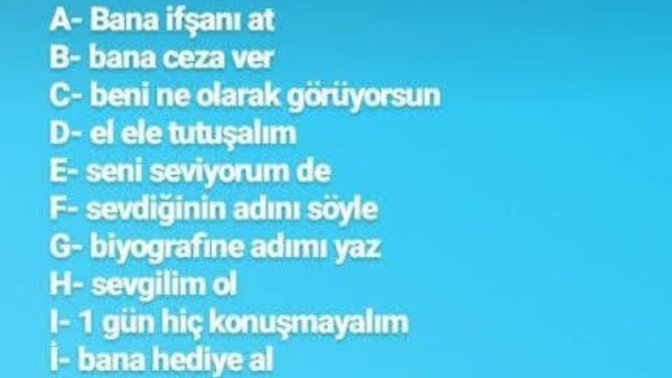 İsminin baş harfine hangi cümle geliyor?