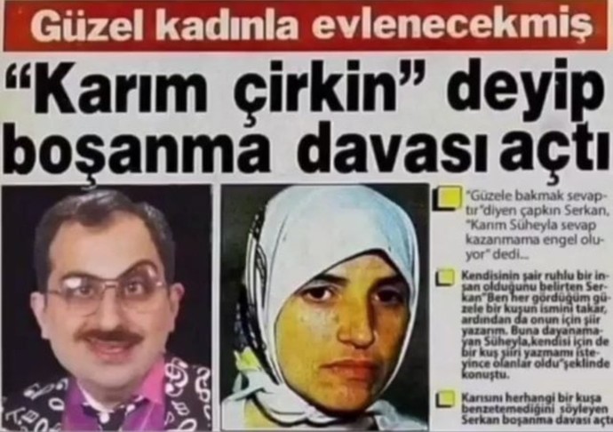 Karım çirkin deyip boşanma davası açtı! Sizce haklı mı?
