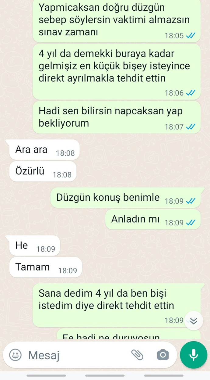 4 YILLIK SEVGİLİM WHATSAP TARİH KOYMASINI İSTEDİĞİM İÇİN ENGELLEDİ HAKLI Mİ?
