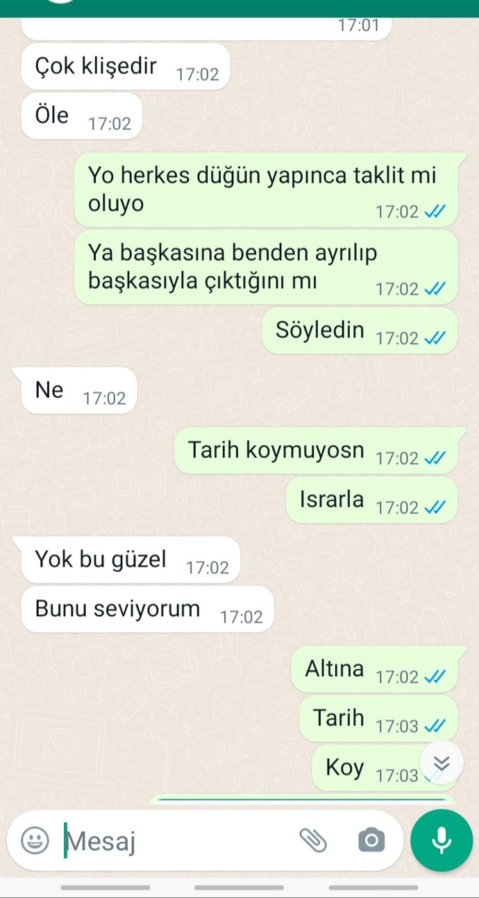 4 YILLIK SEVGİLİM WHATSAP TARİH KOYMASINI İSTEDİĞİM İÇİN ENGELLEDİ HAKLI Mİ?