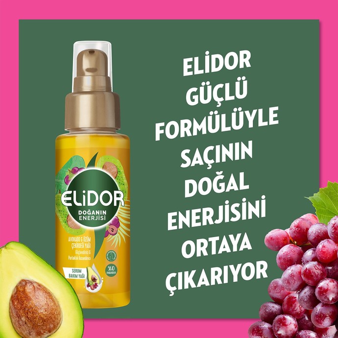 Elidor Doğanın Enerjisi Avokado ve Üzüm Çekirdeği Serum Bakım Yağı