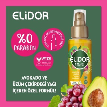 Elidor Doğanın Enerjisi Avokado ve Üzüm Çekirdeği Serum Bakım Yağı