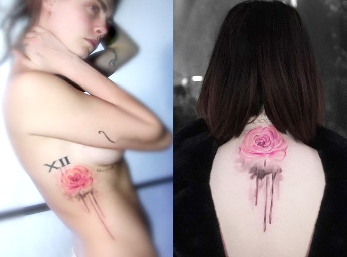 Selena Gomez ve Cara Delevingne kanayan gül dövmesi yaptırdı. Bu kekolukta zirve olabilir mi?