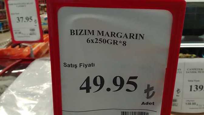 6'lı margarin 50 lira olmuş. Artık yemekler yağsız mı pişecek?