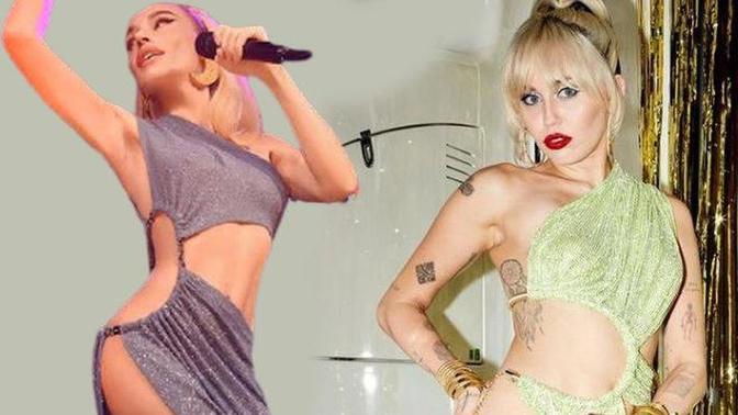 Miley Cyrus elbisesiyle dikkat çekti! "Gülşen giydi bunu" Sence hangisi?