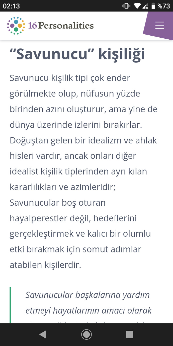Sizin kişilik tipiniz ne?