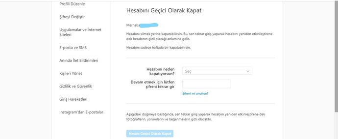 Instagram Hesabı Nasıl Dondurulur?
