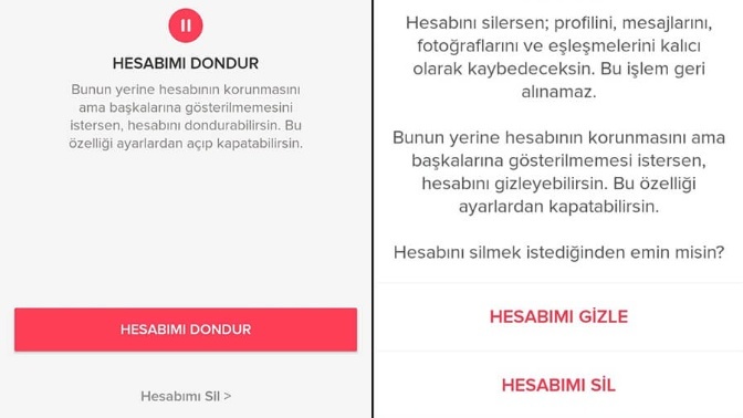 Tinder Hesabı Nasıl Dondurulur?